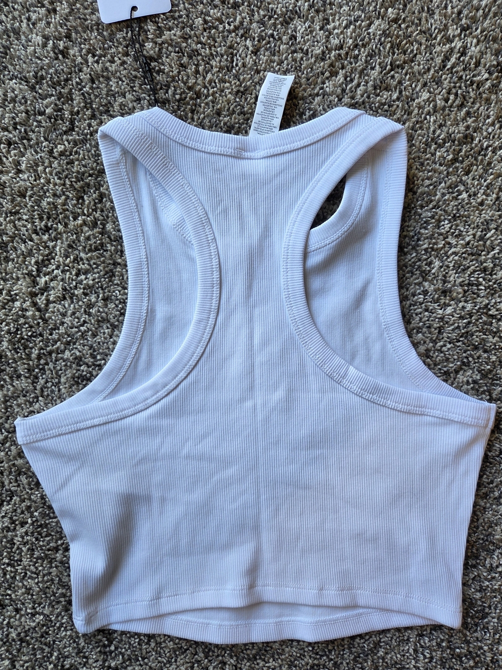 ALO Yoga White Ribbed Racerback Crop Tank - Picture 4 of 4